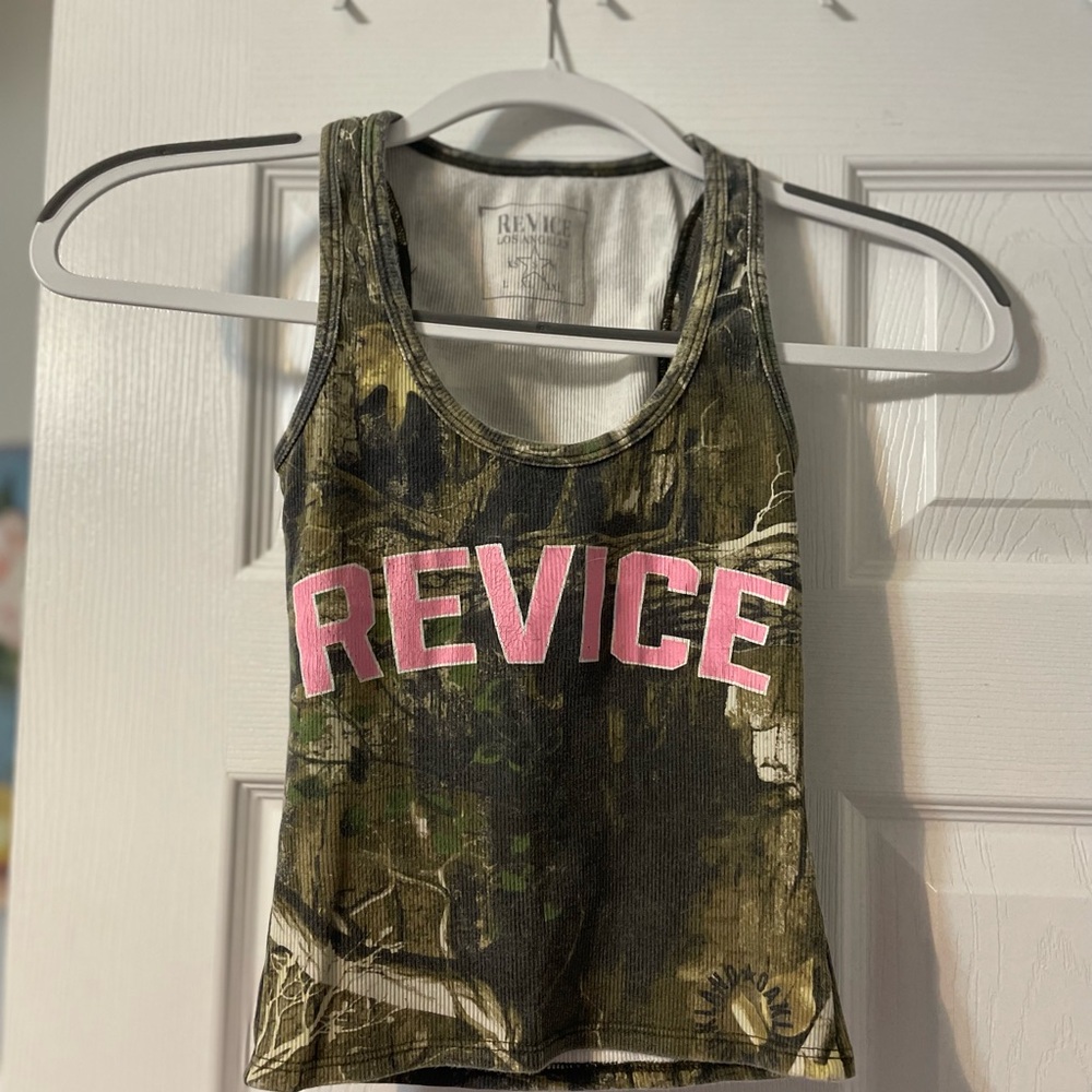 REVICE Camouflage Tank with Pink Logo